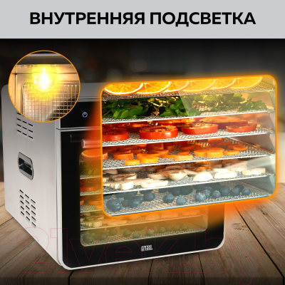 Сушильный шкаф для овощей и фруктов GFGRIL GFD-010- фото3