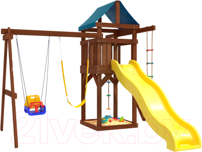 Игровой комплекс National Tree Company IgroWoods с качелями 3 в 1 / ДП-15 Premium- фото