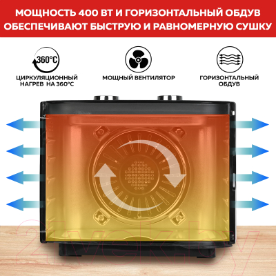 Сушильный шкаф для овощей и фруктов GFGRIL GFD-003- фото4
