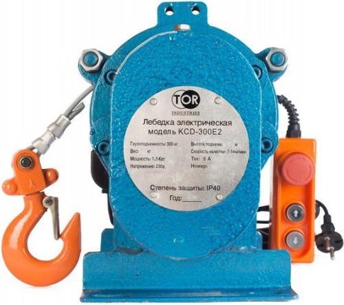 Лебедка электрическая TOR ЛЭК-300 E21 KCD 300кг 220 В с канатом 30 м (T) / 1026400- фото5, картинка5 Лебедка электрическая TOR ЛЭК-300 E21 KCD 300кг 220 В с канатом 30 м (T) / 1026400- фото5