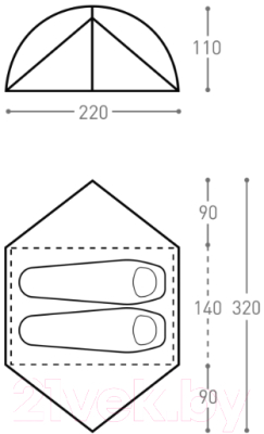 Палатка BACH Tent Guam 2 Willow Bough / 282973-7010- фото6