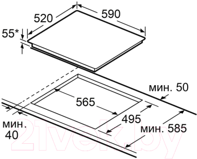 Индукционная варочная панель Maunfeld CVI594SF2MBL Lux Inverter- фото7