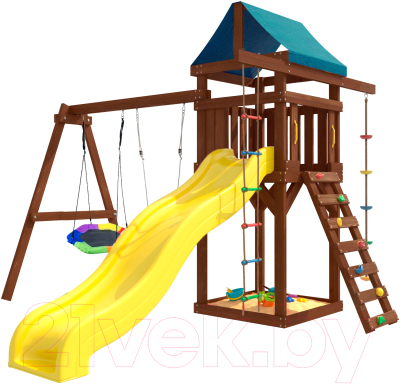 Игровой комплекс National Tree Company С качелями лодочка и гнездом Гексагон IgroWoods ДП-13 Premium- фото2