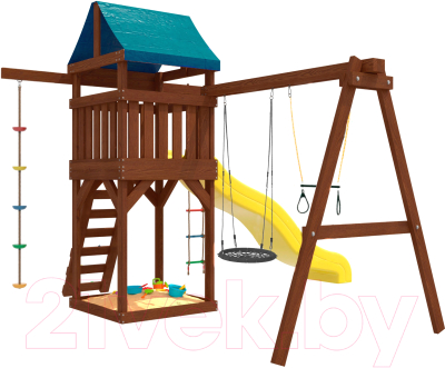 Игровой комплекс National Tree Company С трапецией и качелями гнездо 60 IgroWoods ДП-14 Premium- фото3