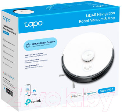 Робот-пылесос TP-Link Tapo RV30 (белый/черный)- фото2