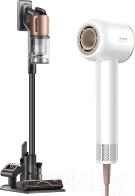 Вертикальный пылесос Dreame Cordless Vacuum Cleaner Z20 + Фен Dreame hairdryer Glory White- фото