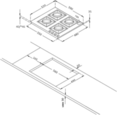 Газовая варочная панель Korting HG 674 CTSK- фото2