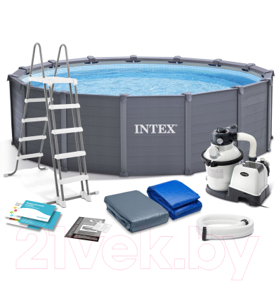 Каркасный бассейн Intex Graphite Gray Panel / 26384- фото5