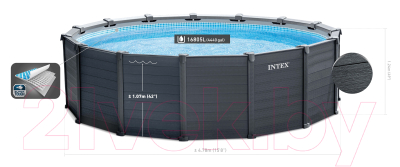 Каркасный бассейн Intex Graphite Gray Panel / 26384- фото9