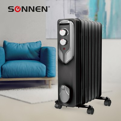 Масляный радиатор Sonnen DFN-07BL / 455310 (черный)- фото3