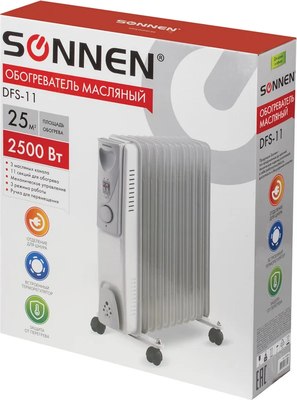 Масляный радиатор Sonnen DFS-11 / 453500 (белый)- фото6
