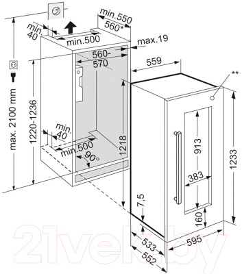 Встраиваемый винный шкаф Liebherr EWTdf 2353- фото6