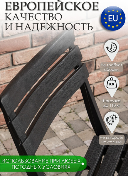 Комплект стульев садовых Ipae Progarden Birki / BIR80CAN-4- фото3