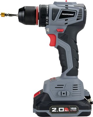 Аккумуляторная дрель-шуруповерт Profipower MKBL-18B / T0056- фото4