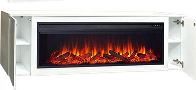 Каминокомплект Смолком Dakota F 2D-fr1 V60 Vision 60 LOG LED (бьянко белый)- фото2