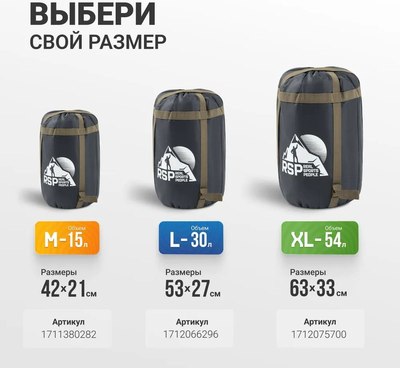 Чехол для спального мешка RSP Outdoor Bag L компрессионный / B-BAG-L-BLABR- фото5