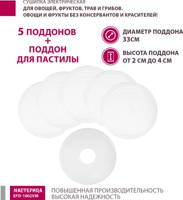 Сушилка для овощей и фруктов Мастерица EFD-1002VM 3в1- фото3