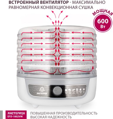 Сушилка для овощей и фруктов Мастерица EFD-1002VM 3в1- фото7