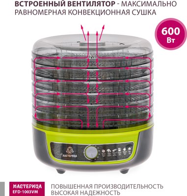 Сушилка для овощей и фруктов Мастерица EFD-1003VM 3в1- фото3