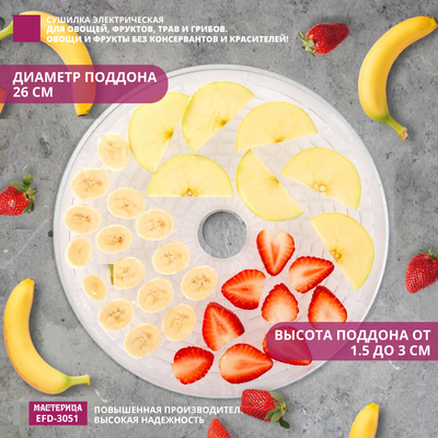 Сушилка для овощей и фруктов Мастерица EFD-3051- фото4