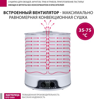 Сушилка для овощей и фруктов Мастерица EFD-5000- фото8
