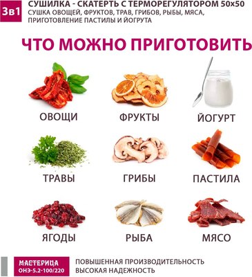 Сушилка для овощей и фруктов Мастерица ОНЭ-5.2-100/220- фото9