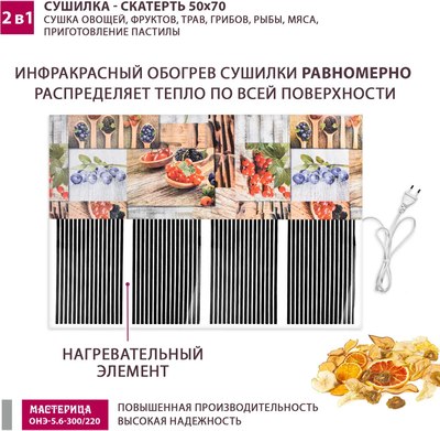 Сушилка для овощей и фруктов Мастерица ОНЭ-5.6-300/220- фото5