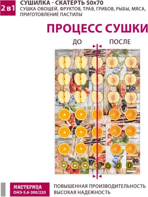 Сушилка для овощей и фруктов Мастерица ОНЭ-5.6-300/220- фото7