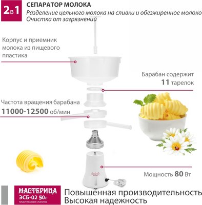 Сепаратор бытовой Мастерица ЭСБ-02- фото3