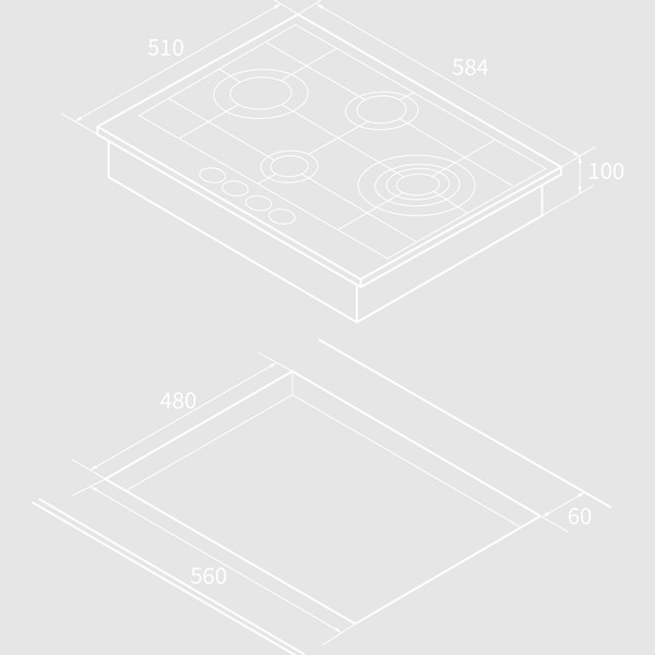 Газовая варочная панель Hiberg VM 6145 B- фото3
