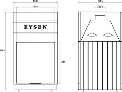 Каминная топка Eysen Racha 870P- фото2