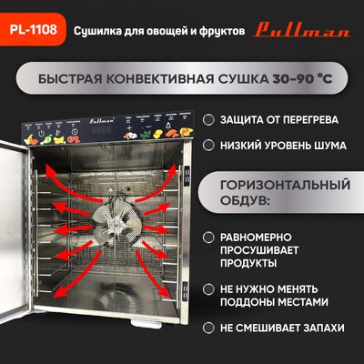 Сушильный шкаф для овощей и фруктов Pullman PL-1108- фото4