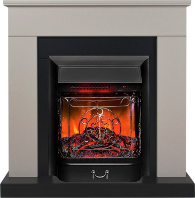 Каминокомплект Смолком Detroit STD-ASP Majestic-S LUX BL LT (кашемир/черный)- фото