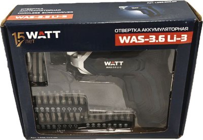 Электроотвертка Watt WAS-3.6 Li-3 (1.036.023.00)