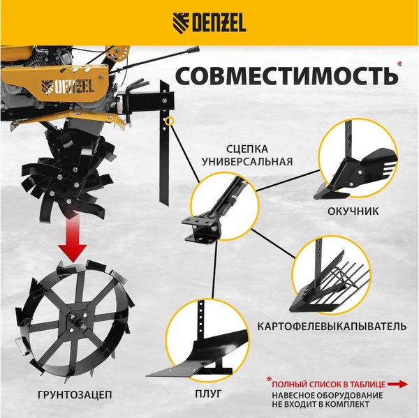 Мотоблок бензиновый Denzel DPT-170SB / 56451- фото6