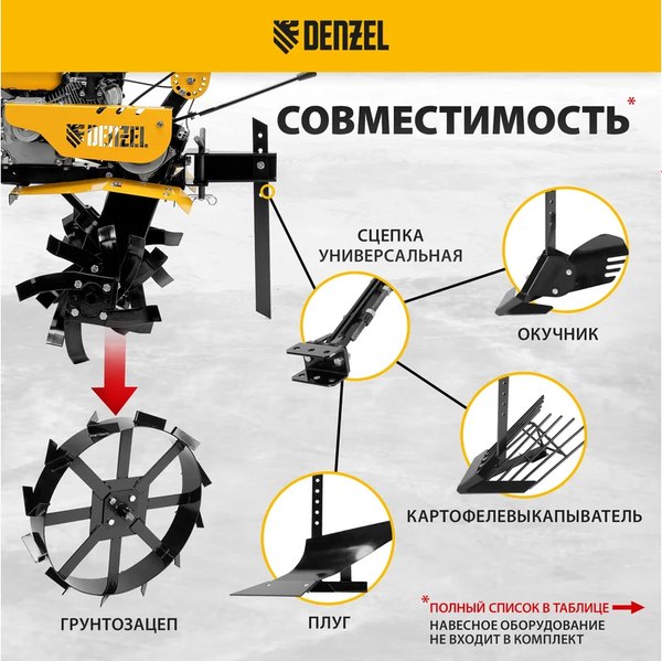 Мотоблок бензиновый Denzel DPT-270SB / 56452- фото5