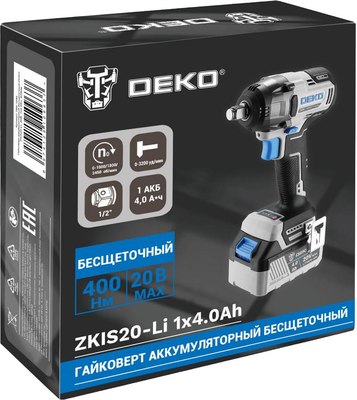 Аккумуляторный гайковерт Deko ZKIS20-Li / 084-1046- фото5