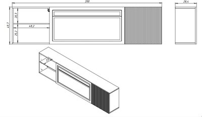 Каминокомплект Смолком Montana F 2D-fr1 V42 Vision 42 LED- фото4