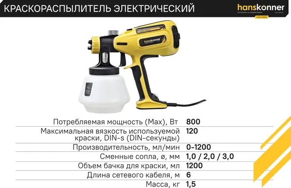 Краскопульт электрический Hanskonner HSG9680- фото7