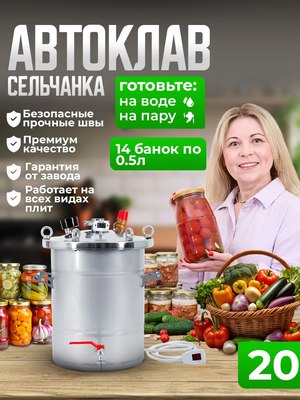 Автоклав для консервирования Helicon Крестьянка ТЭН- фото2