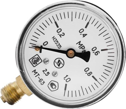 Манометр для автоклава Novogas МТ-63 0-0.6МПа