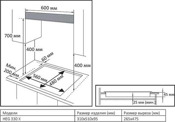 Газовая варочная панель Evelux HEG 330 X- фото4