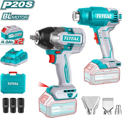 Аккумуляторный гайковерт TOTAL TIWLI2085 + Строительный фен TBLI2002 / TOSLI240489- фото2