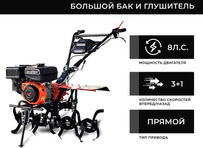 Мотокультиватор бензиновый Skiper SP-860S + колеса 4.00-8- фото2