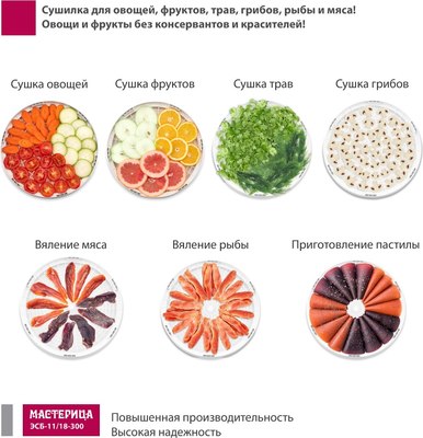 Сушилка для овощей и фруктов Мастерица ЭСБ-11/18-300- фото5