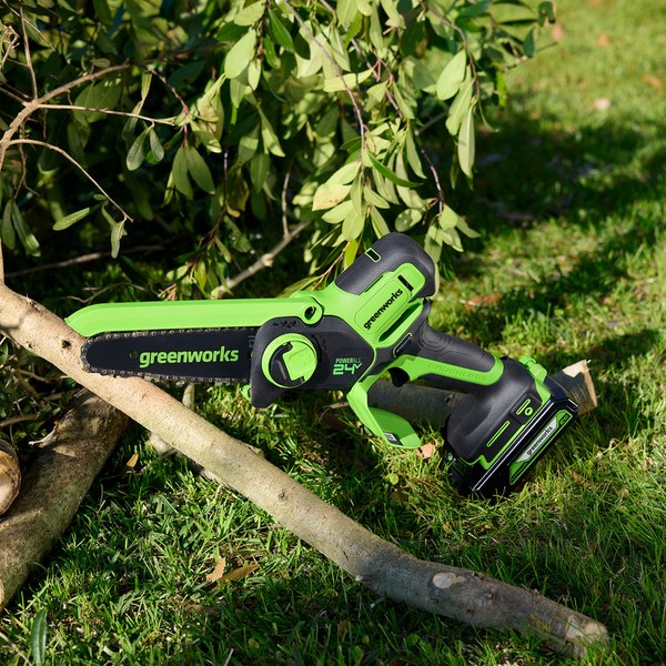 Пила цепная аккумуляторная Greenworks GD24CSMNX / 2008707UA- фото3