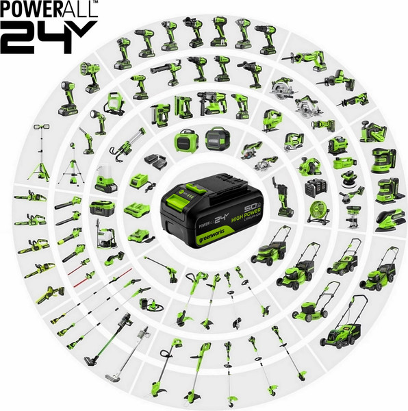 Аккумуляторная дрель-шуруповерт Greenworks DD345 бесщеточная 24V / 3708307- фото3, картинка3 Аккумуляторная дрель-шуруповерт Greenworks DD345 бесщеточная 24V / 3708307- фото3