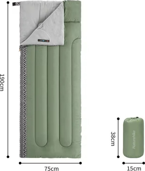 Спальный мешок Naturehike L150 190х75см / NH20MSD05-SWLL- фото10