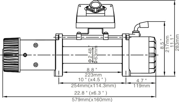 Лебедка электрическая Runva 12V 12000 lbs 5443кг / EWX12000S- фото2, картинка2 Лебедка электрическая Runva 12V 12000 lbs 5443кг / EWX12000S- фото2