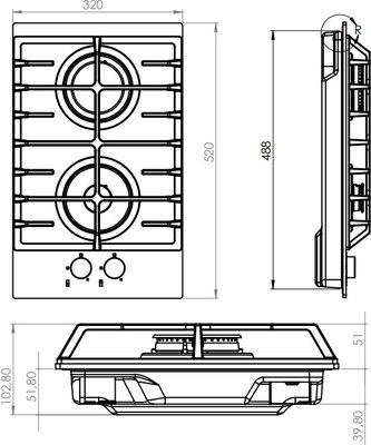 Газовая варочная панель Konigin Flash 302 BKG- фото6